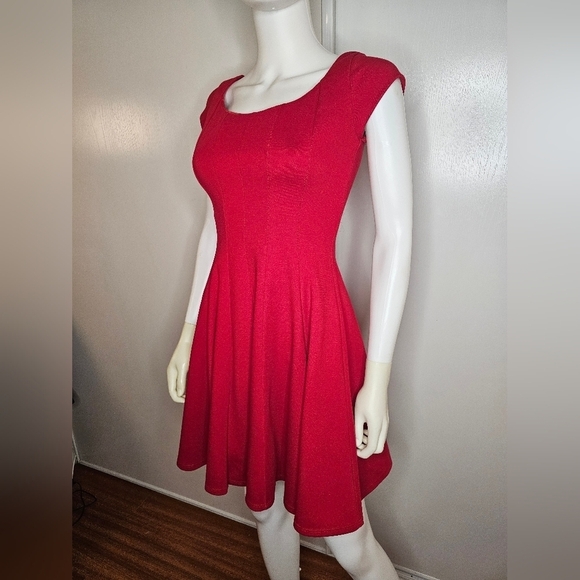 Bailey 44 Red Cap Sleeve Fit & Flare Scoop Neck Dress Size XS - Picture 2 of 14